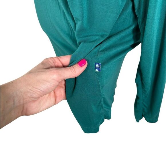 Kickee Pants Adult Teal Green Long Sleeve Bamboo Pajama Top - Picture 5 of 5